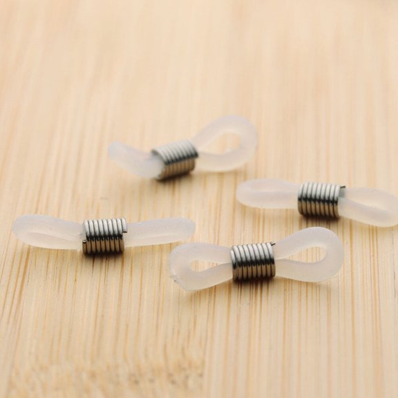 Luxshiny 50Pcs White Adjustable Silicone Non Eyeglass Chain Rings for Stable Eyeglasses