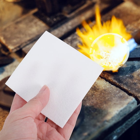 Luxshiny 50Pcs White Ceramic Fiber Insulation Blanket Sheets for High Temperature Kiln Gasket Use