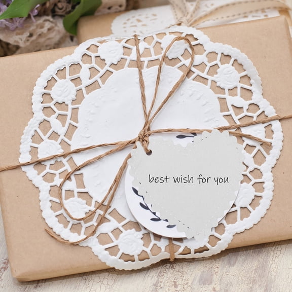 Luxshiny 50Pcs White Heart Shaped Paper Blank Cards Romantic Hanging Tags for and Wedding Decorations