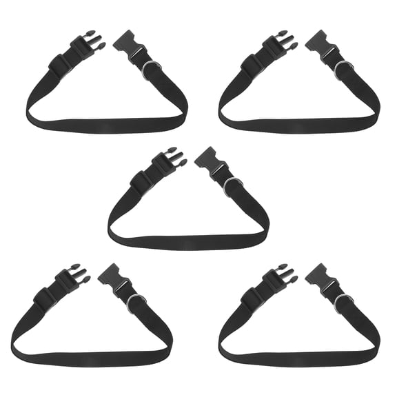 Luxshiny 5Pcs Black Adjustable Goat Collar with Quick Release Buckle for Livestock
