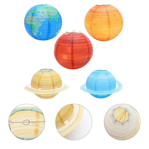 Luxshiny Hanging Outer Space Lanterns Assorted Colors for Room Decoration
