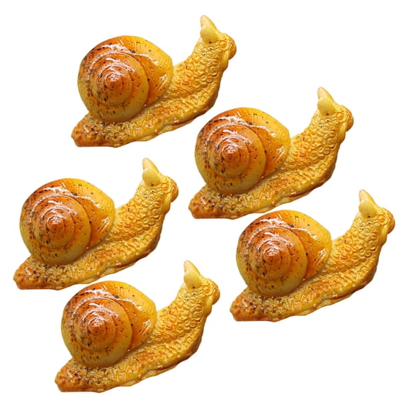 Luxshiny Set of 5 Brown Resin Snail Figurines for Balcony Decoration, Garden Ornaments