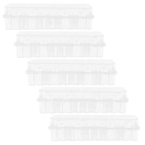 Luxshiny 5Pcs Clear Plastic Vial Organizer Case with Sturdy Slots for Essential Oils Storage