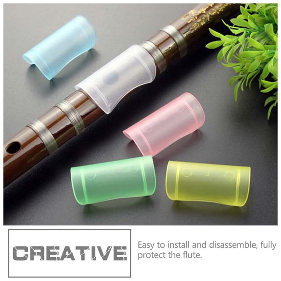 Luxshiny 5Pcs Creative Pink Plastic Flute Protectors Durable Instrument Covers