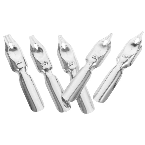 Luxshiny 5Pcs Silver Steel Calligraphy Pen Nibs Durable Replacement Tips for Fountain Pen
