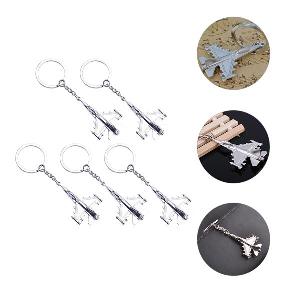 Luxshiny 5Pcs Flight Keychain Zinc Alloy Fashionable Accessory for Everyday Use