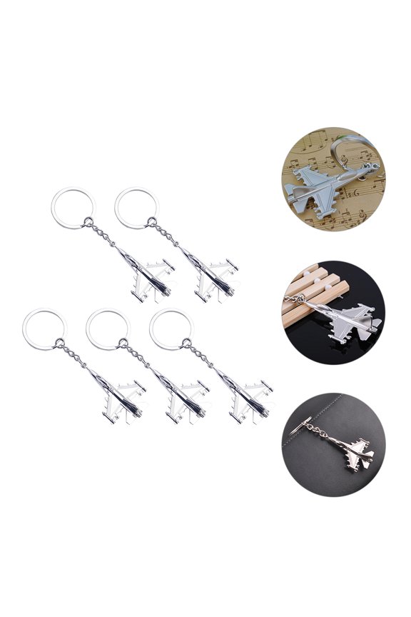 5Pcs Flight Keychain Zinc Alloy Fashionable Accessory for Everyday Use