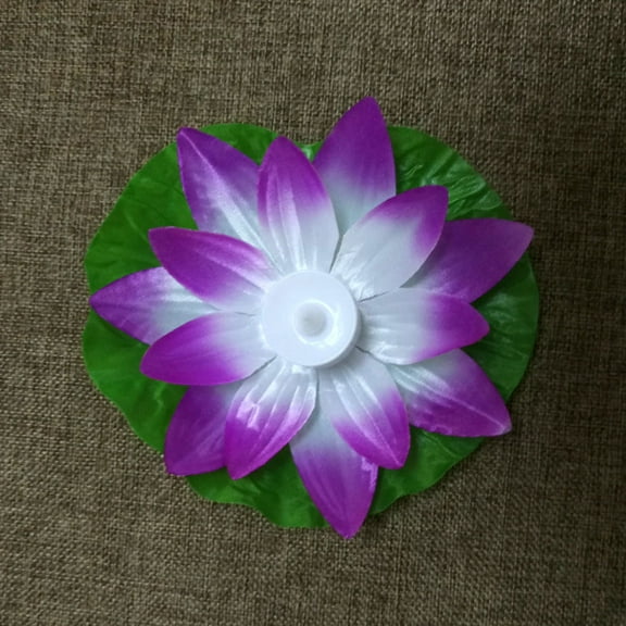 Luxshiny 5Pcs Floating Candles for Water White Fabric Lotus Shape Flameless LED Lighting Pool Floating Candles