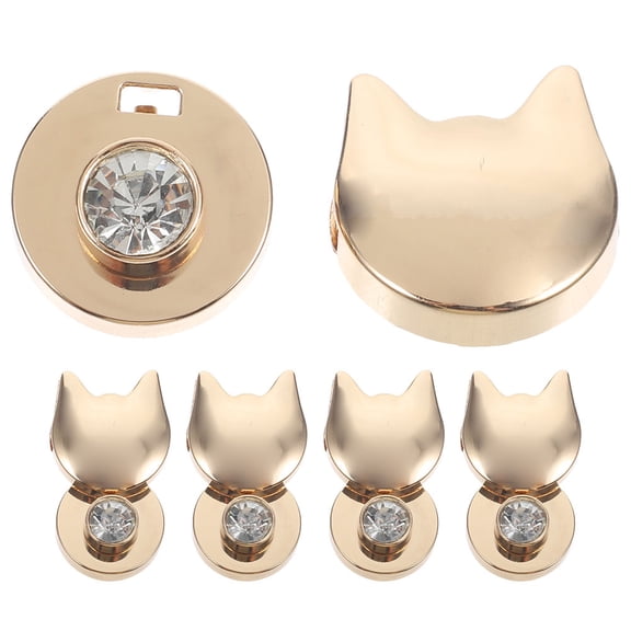 Luxshiny 5Pcs Golden Cat Shape Turn Lock Bags Lock Zinc Alloy Accessories for Crossbody Luggage Craft