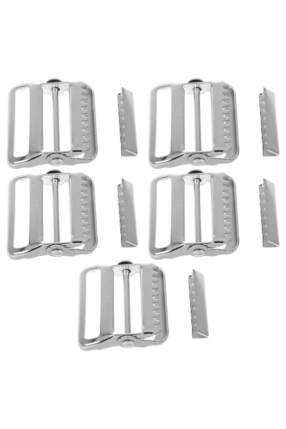 5Pcs Golden Metal Buckle Slider for Clothes Adjustable Buckles for Belts Backpacks and Projects