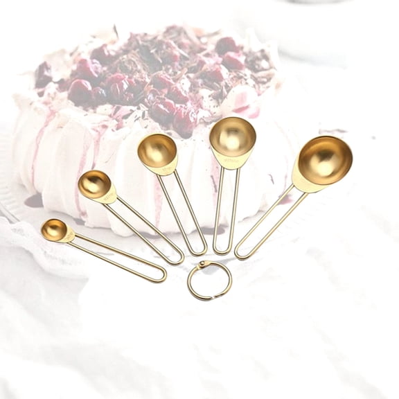 Luxshiny 5-Piece Stainless Steel Measuring Spoons Set with Clear Markings for Precise Baking and Cooking