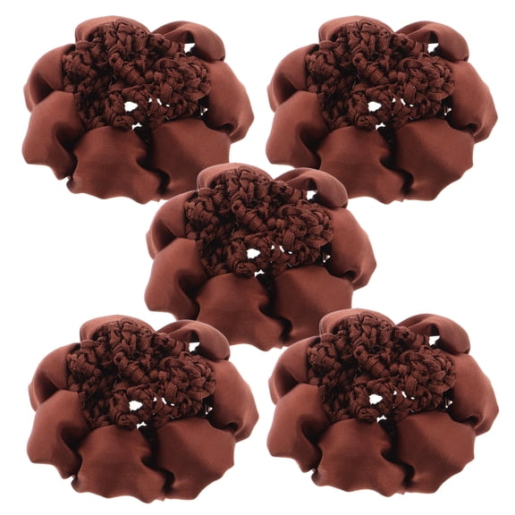Luxshiny Elastic Light Brown Hair Bun Cover for Various Hairstyles 5Pcs