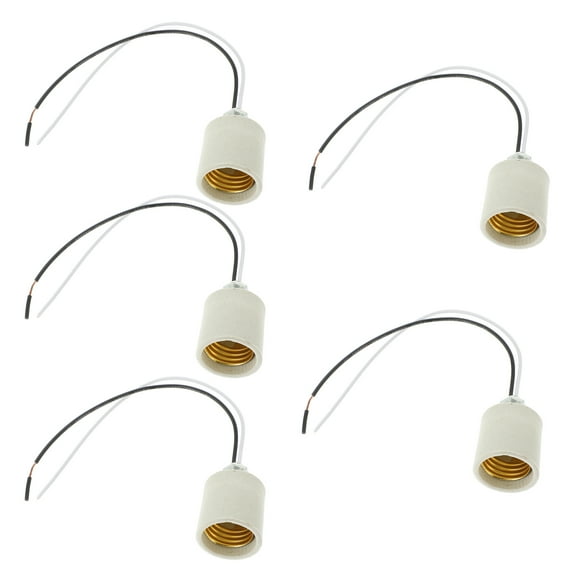 Luxshiny 5Pcs Light Sockets Replacement White Ceramic Socket Holders for Light Fixture