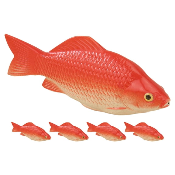 Luxshiny Artificial Fish Ornament Simulation Fish Model Red Foam 5pcs