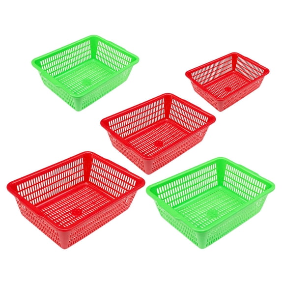 Luxshiny 5Pcs Organizing Basket Plastic Storage Case for Room Storage Assorted Color