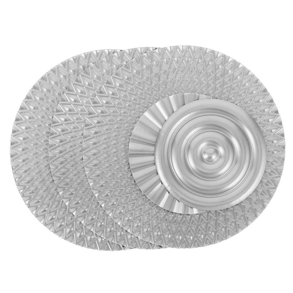 Luxshiny 5Pcs Plated Silver Metal Wall Hanging Decor Large Round Sunburst Art for Apartment Hallway