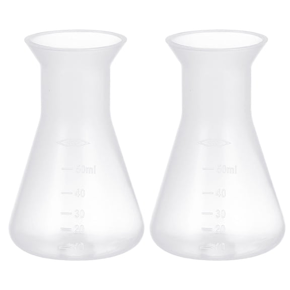 Luxshiny 5Pcs Practical Transparent Plastic Erlenmeyer Flask for Experiment and Research