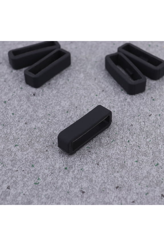 5Pcs Premium Black Silicone Watch Band Loop Sturdy Ring Holder for Secure Fit