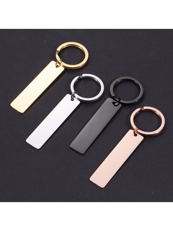 5-Pack Stainless Steel Rectangle Key for Custom Lettering and Key Holders