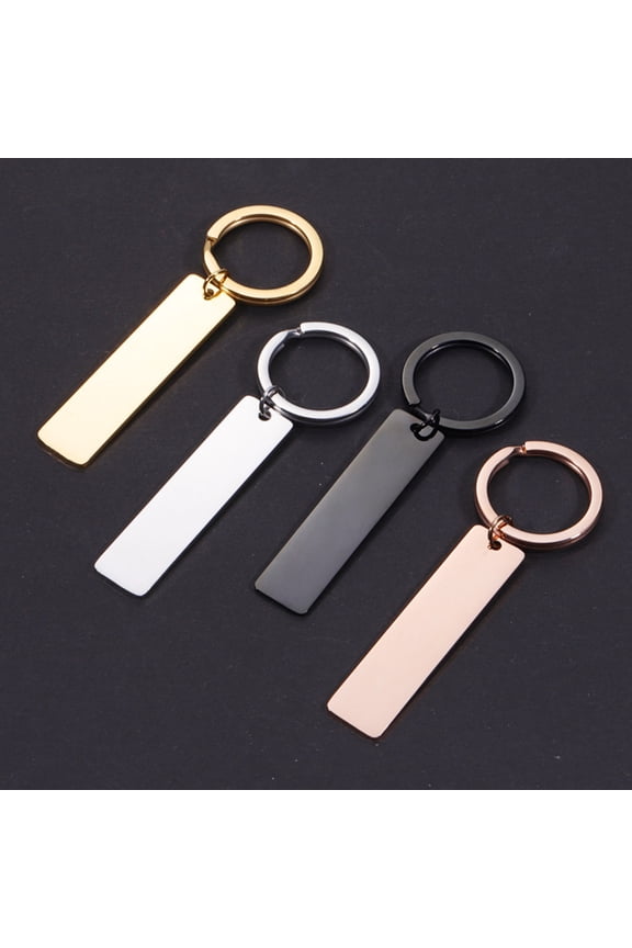 5-Pack Stainless Steel Rectangle Key for Custom Lettering and Key Holders