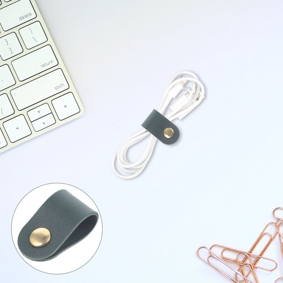 Luxshiny Set of 5 Reusable Dark Organizer Straps for Home and Office Cord Management