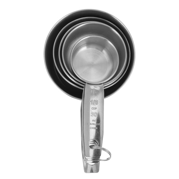 Luxshiny 5Pcs Stainless Steel Kitchen Measuring Cups with Scale Design for Home Cooking and Baking Needs