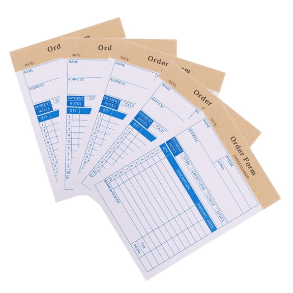 Luxshiny 5Pcs Vendor Order Book with Two Part Design and Ink Proof Paper for Office Use