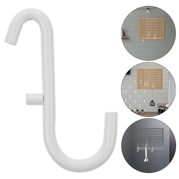 Luxshiny 5Pcs White Pegboard Hanging Hooks No Drill Installation for Versatile Home Organization