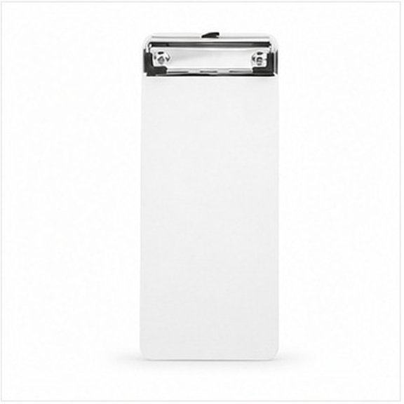 Luxshiny 5Pcs White Plastic Clipboard with Metal Clip, Hanging Hole, Heavy Duty for Office Desk Organization