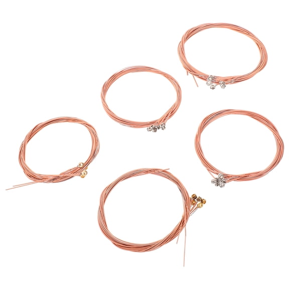 Luxshiny 5 Sets Steel Acoustic Guitar Strings with Assorted Colors, Universal Fit for Daily Practice and Live Performance