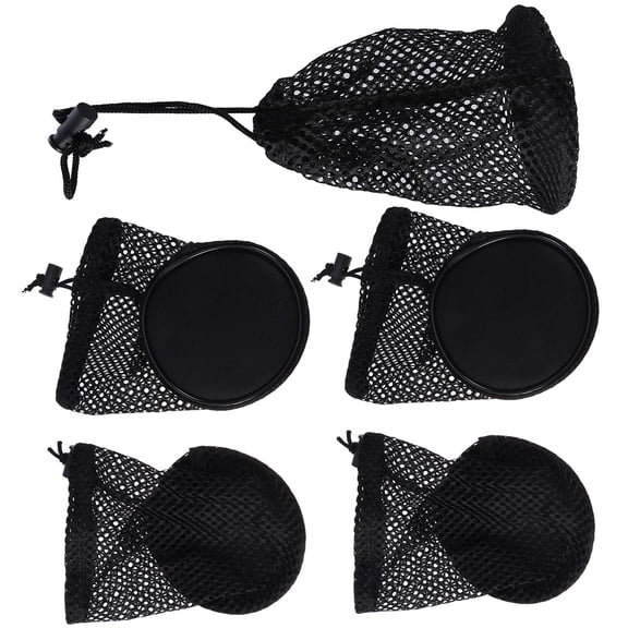 Luxshiny 5pcs Draw String Bags Pack Black for Baseballs and Shuttles