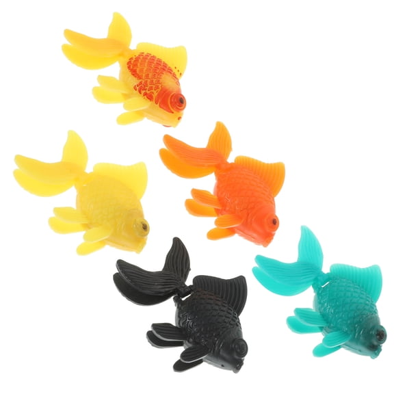 Luxshiny Plastic Fish Ornament Assorted Color Moveable Tail Realistic Quality 5Pcs