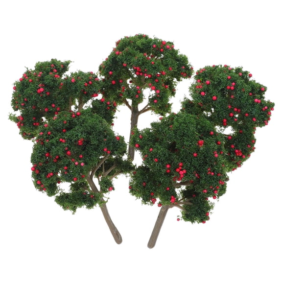 Luxshiny 5-Piece Miniature Fruit Tree Model, Realistic Plastic Trees for Diorama, , Crafts, and Model Scenes