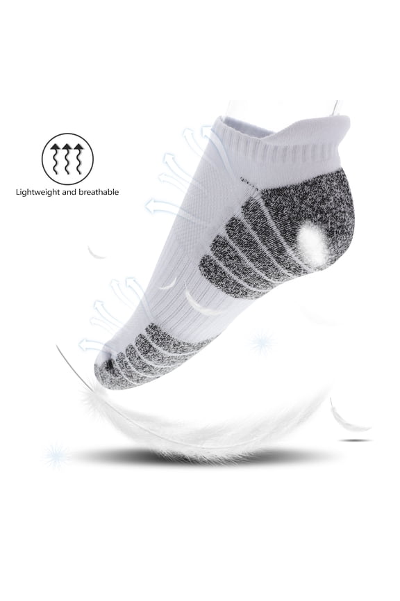 6 Pairs Hiking Socks Mens Cotton Breathable White Wear-resistant Sport Socks