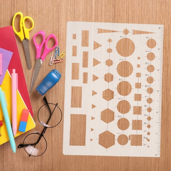 Luxshiny 6Pcs Transparent Plastic Drawing Template Rulers for Architecture Geometry Art