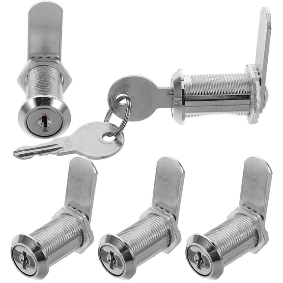 Luxshiny 6 Set Replacement Lock With Keys For Office Furniture Metal Silver Simple And Elegant