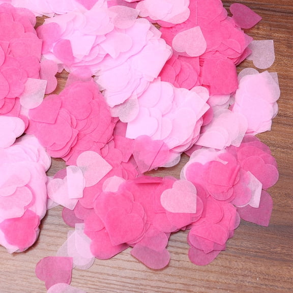 Luxshiny 6000Pcs Pink Romantic Heart Confetti Made from Biodegradable Material for Wedding Party