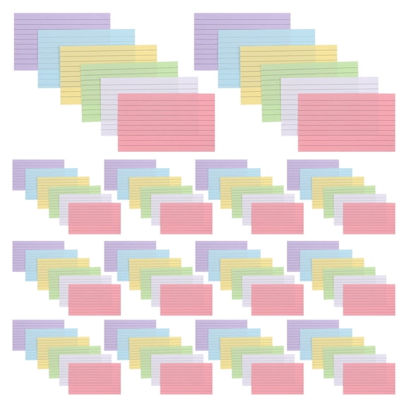 Luxshiny 600Pcs Multi Colored Index Cards Heavyweight Cardstock with Ruled Lines for Study and Office Organization