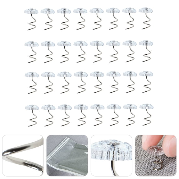 Luxshiny 60Pcs Dust Ruffle Pins Plated Silver Bed Skirt Push Pins to Keep Bedspread Flat and Neat