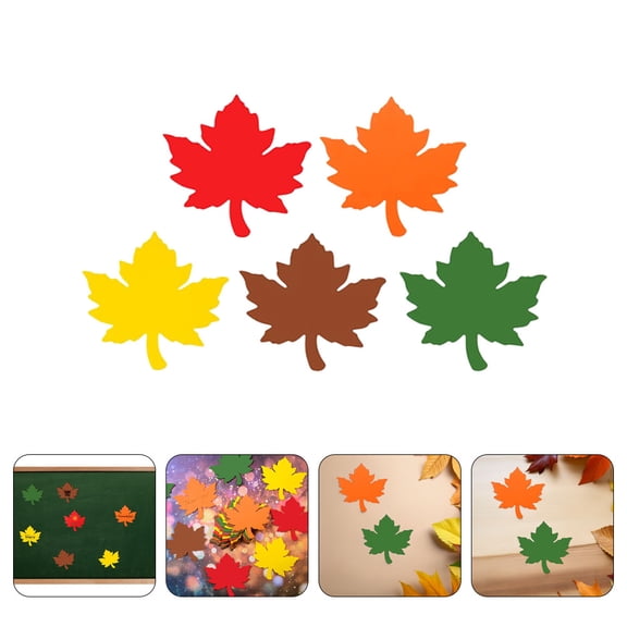 Luxshiny 60Pcs Maple Leaves Paper Cutouts in Assorted Colors for Fall Classroom Wall Decorations