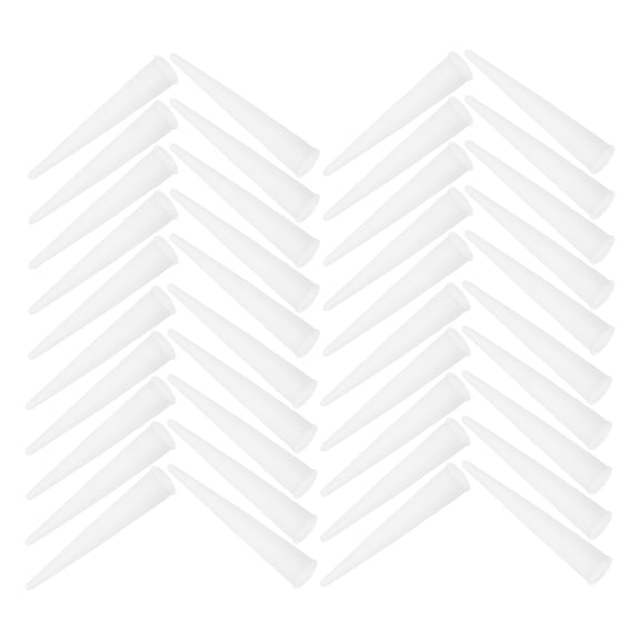Luxshiny 60Pcs White Caulking Tips Set Durable Nozzles for Caulk Finishing and Repairs