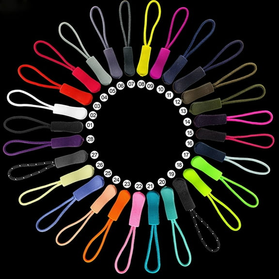 Luxshiny 60pcs Zipper Replacement Pull Assorted Color for Backpacks Daily Use