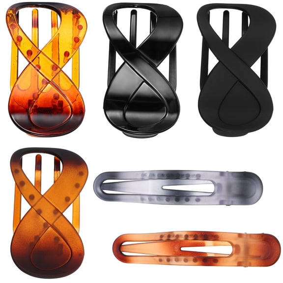 Luxshiny 6Pcs Acrylic Hair Clamps for Styling Retro Design Suitable for Daily Wear and Parties