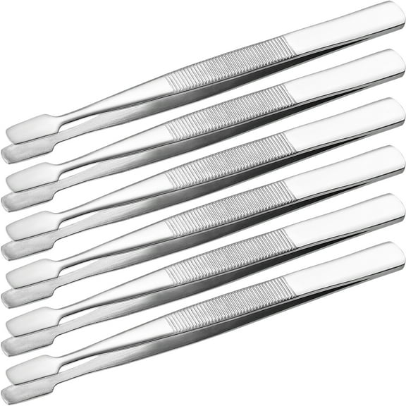 Luxshiny 6Pcs Anti Static Stainless Steel Tweezers for Electronics and Fine Craft Precision Use