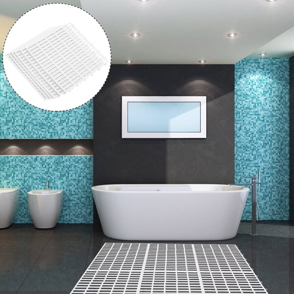 Luxshiny 6-Pack White Bathroom Door Mats Anti- Floor Pads Flexible TPE Material for Home