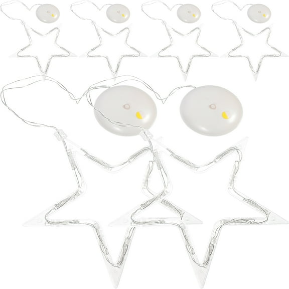 Luxshiny Battery Powered Christmas Window Lights, Multi-Color LED Star Decorations, Set of 6 Pieces