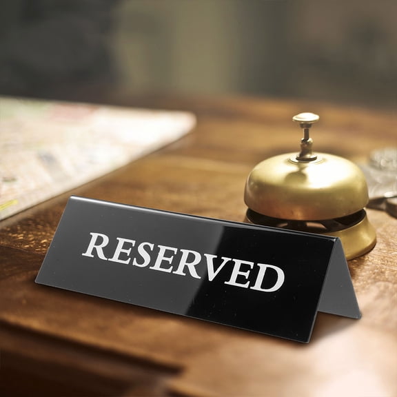 LITINKIMI 6Pcs Reserved Seating Signs Black Acrylic Modern for Formal Gatherings
