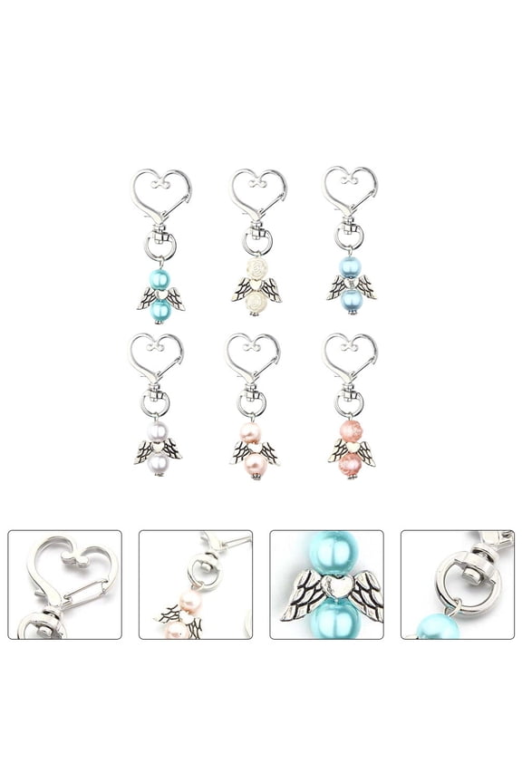 6-Pack Alloy Keychain Charms Set, Stylish Key Ornaments for Family Members, Unique Accessories