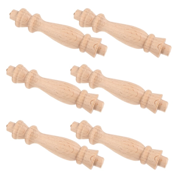 Luxshiny 6Pcs Decorative Wood Balusters for Stairs Featuring Timeless Roman Pillar Style and Easy Installation