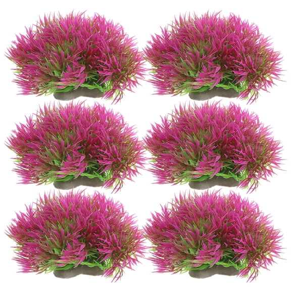 Luxshiny 6Pcs Durable Fake Aquarium Plants Plastic Betta Fish Tank Decorations for Natural Look